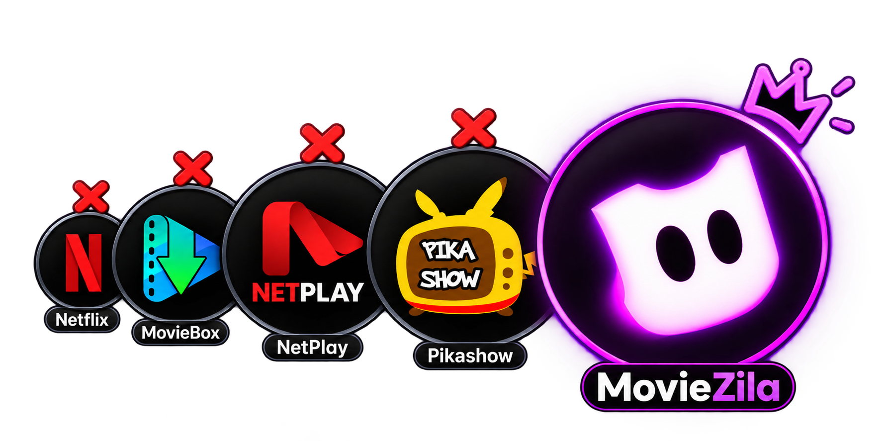 MovieZila app features showcase — why MovieZila is the best free Android streaming app: 40000+ movies, 600+ live HD TV channels, ad-free streaming, no login and 4K support, outperforming alternatives like MovieBox, NetPlay, Pikashow and Netflix
