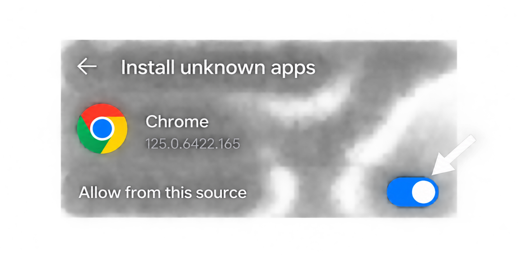 Android Install unknown apps settings screen — enabling the Allow from this source permission so Android lets you install the MovieZila APK outside the Play Store, step 2 of the MovieZila installation guide